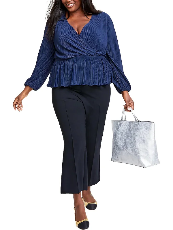 Instant Discount Plus Womens Work Wear u Peplum Top