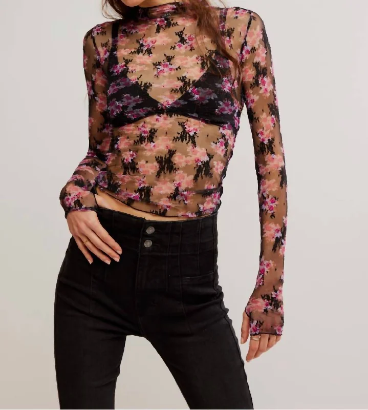 Shop and Save Printed Lady Lux Layering In Black Combo