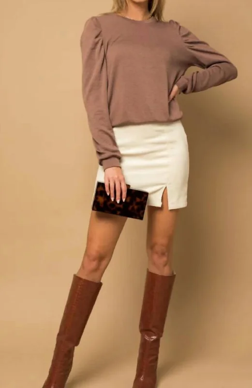 Markdowns Puff Sleeve Top In Mauve