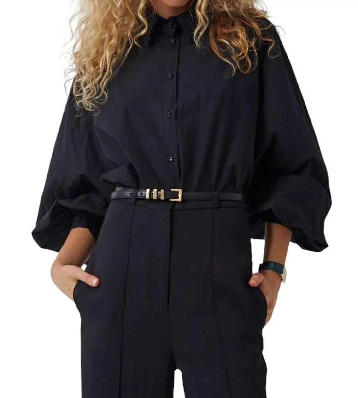 Price Fest Queen Button Down Shirt In Black