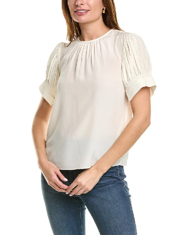 Mega Sale Rebecca Taylor Tie Neck Silk Blouse