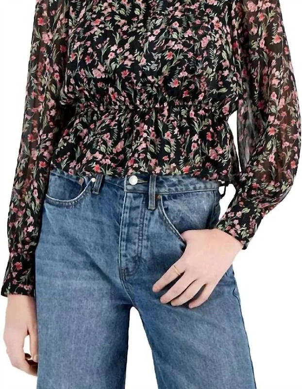 Great Deals Renee Tie Top In Blk/pink