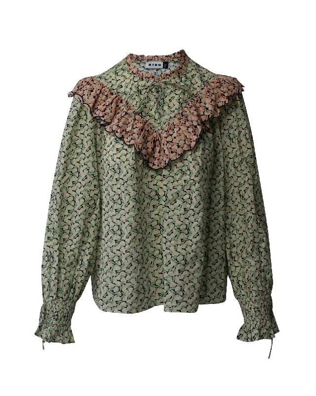 Deal of the Day Rixo Danica Blouse in Floral Print Cotton
