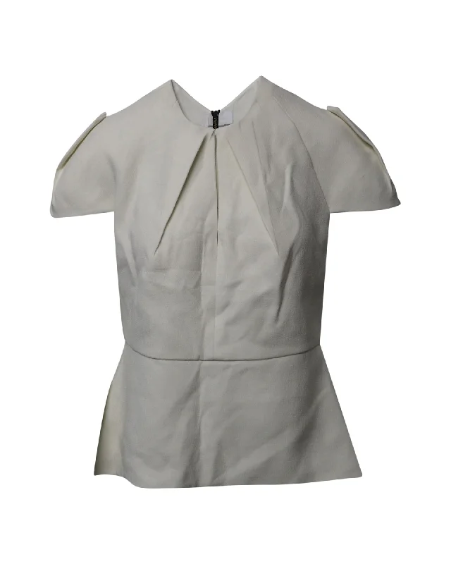 Exclusive Deal Roland Mouret Wern Cutout Peplum Top in White Polyester