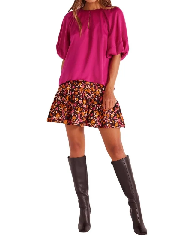 Price Slash Safira Blouse In Berry