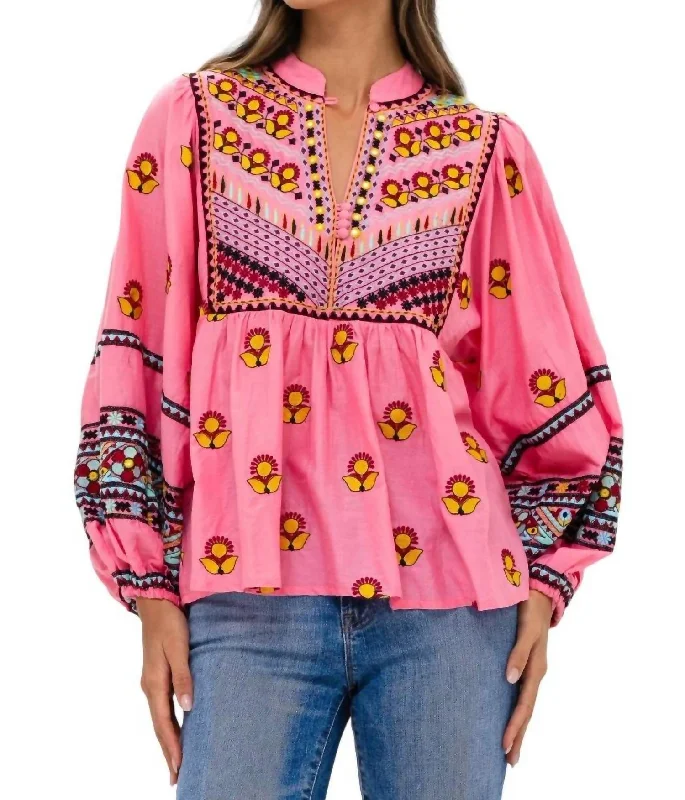 Closeout Sale Sante Fe Top In Pink
