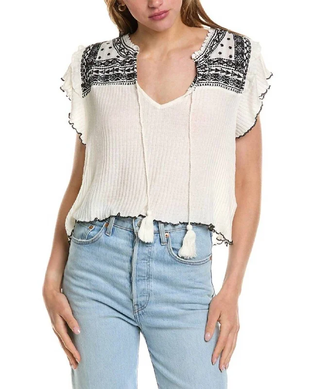 Huge Discounts Sarafina Top In Ivory Combo