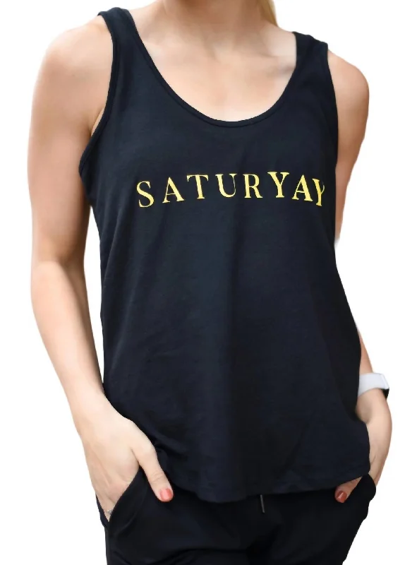 Deep Discounts Saturyay Tank In Black/yellow