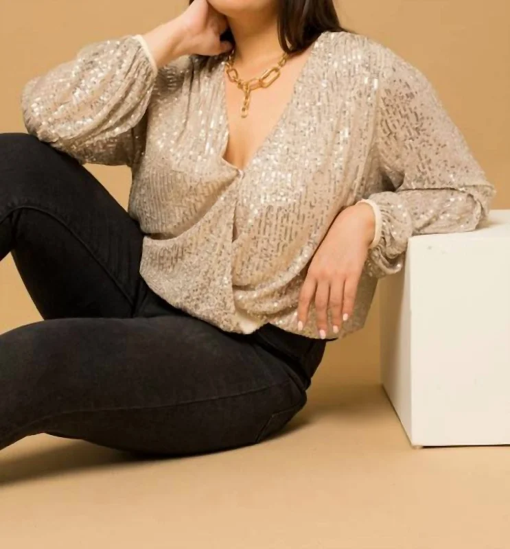 Steals and Deals Sequenced Bodysuit Curvy In Champaign