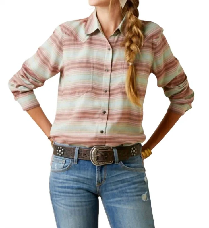 Deal Alert Serape Button Down Shirt In Sagebrush