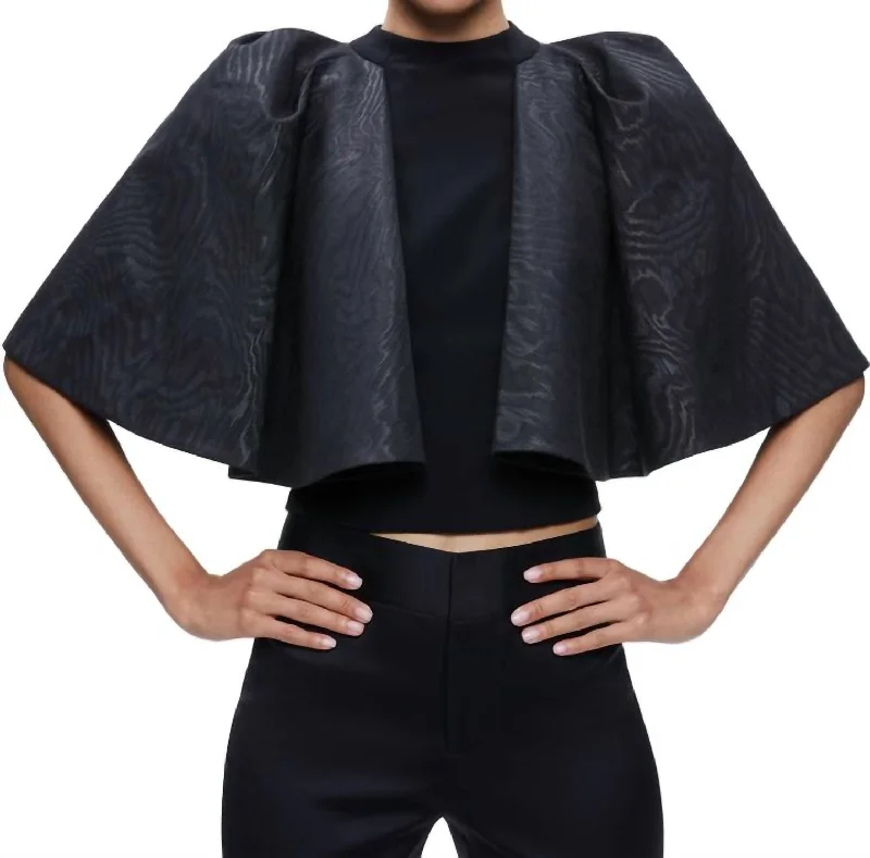 Deal Alert Sergia Cape Sleeve Top In Black