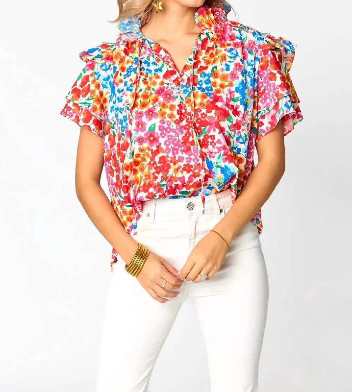 Price Rollback Shauna Top In Berry Blue