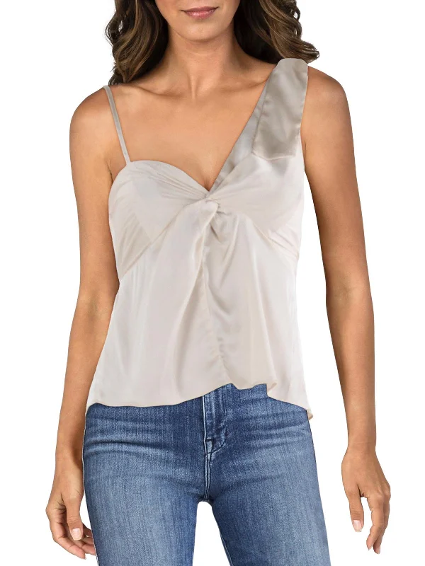 Special Buy Shora Womens Twist Front Tie Shoulder Cropped