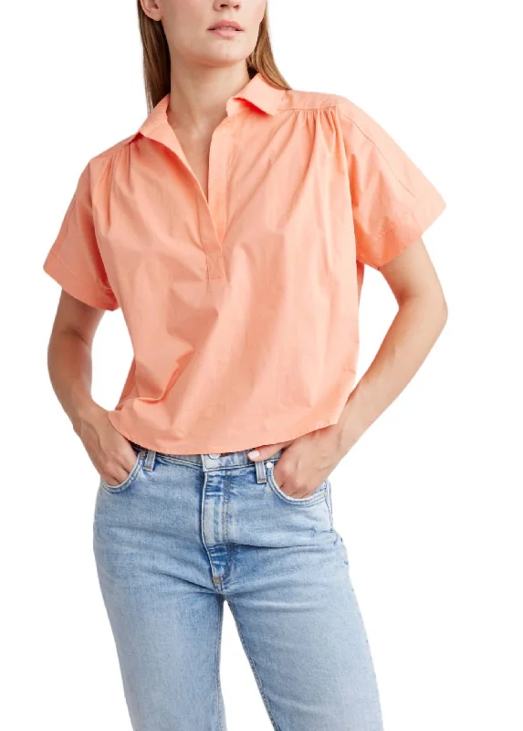 Referral Discount Sibyl Crop Shirt In Apricot