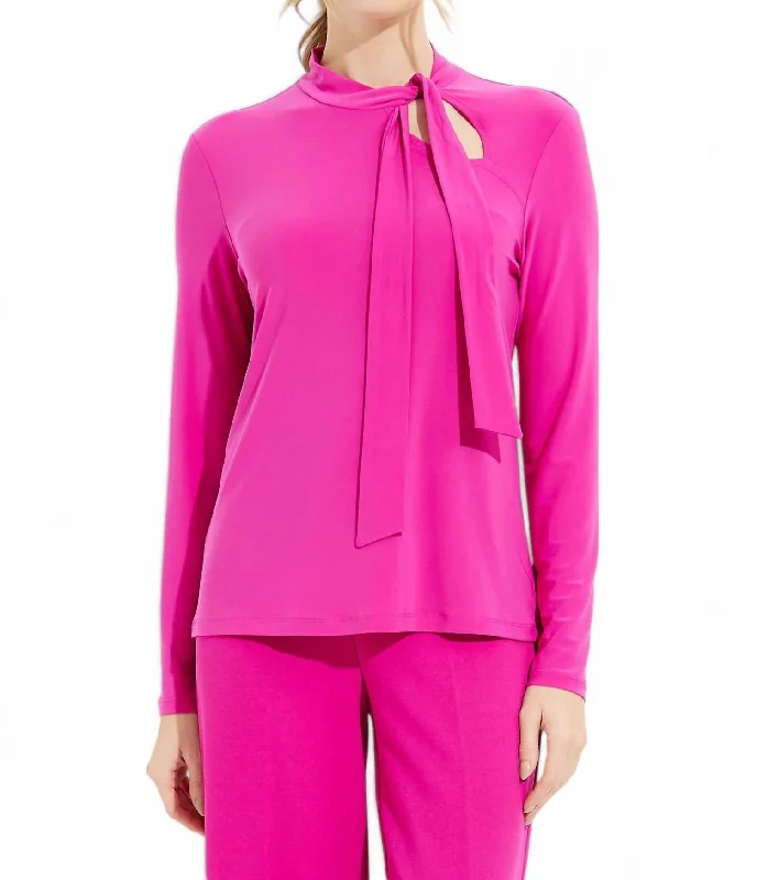 Today’s Deal Side Tie Neck Blouse In Opulence