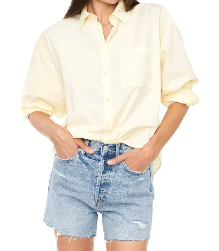 Crazy Deals Sloan Oversized Button Down Shirt In Butter Yellow