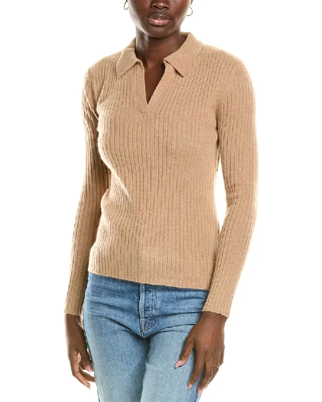 Daily Specials sofiacashmere Rib Polo Cashmere Shirt