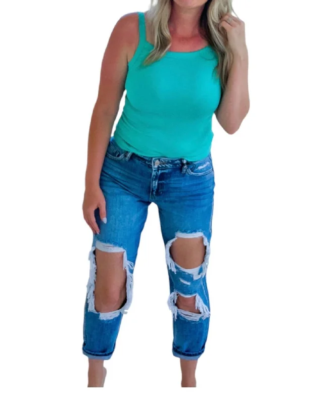 Lowest Price Solid Mini Ribbed Tank Top In Mint