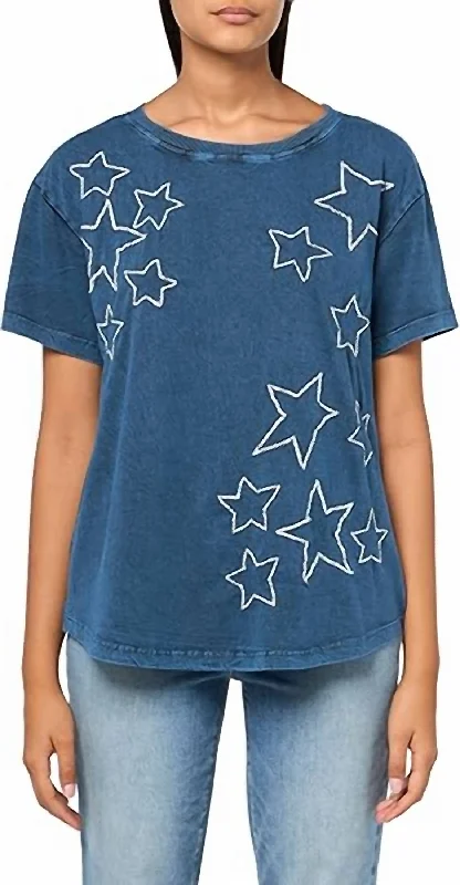 Super Deal Star Knit Top In Celestial Blue