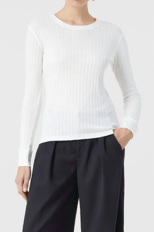 Discount Extravaganza Straight Neck Long Sleeve In Ivory