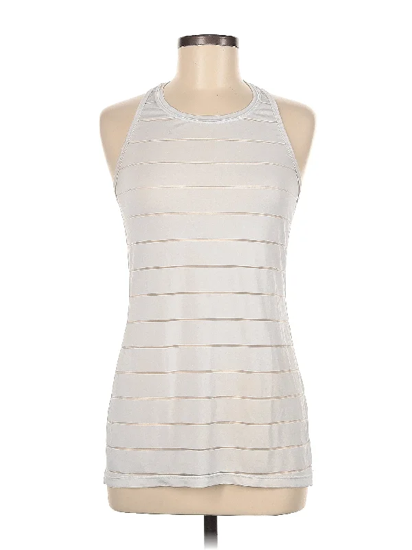 Exclusive Access Stripe Mesh High Neck Chi Tank