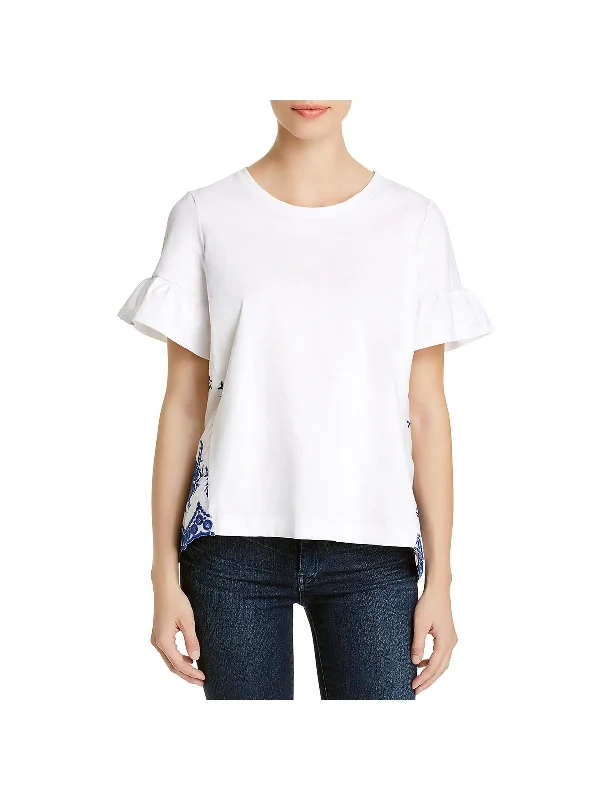 Stock Clearance Surf Womens Embroidered Crochet Back T-Shirt