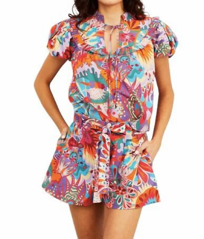 Members Only Sylvia Top In Magic Hour Print