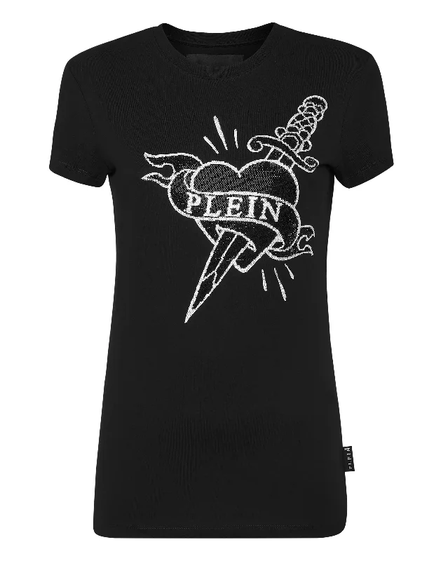 Weekend Deal T-Shirt Sexy Pure Round Neck SS Strass Love Plein