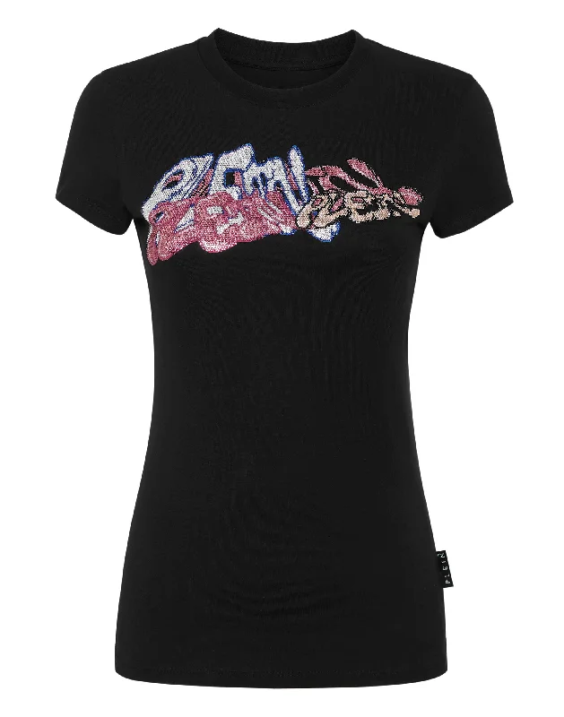 Unbeatable Prices T-Shirt Sexy Pure with Crystals Bombing Graffiti