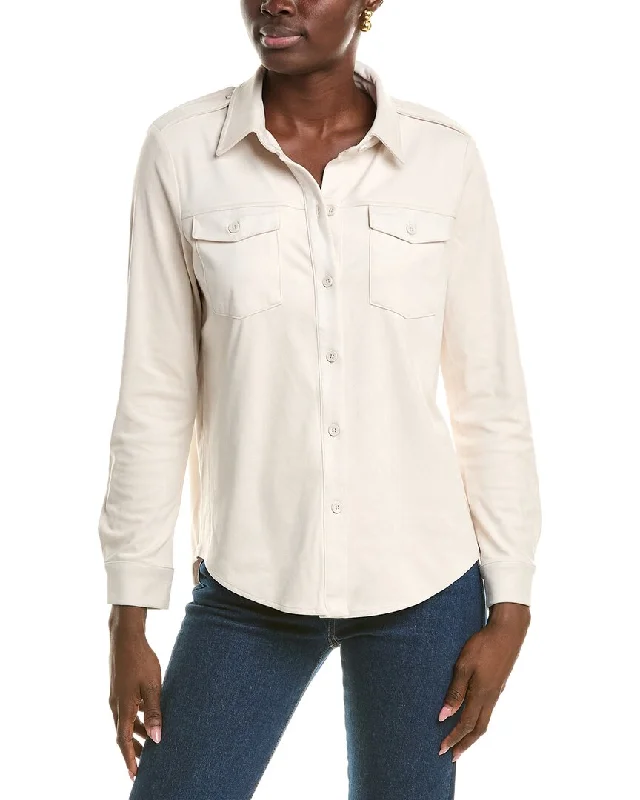 Online Exclusive T Tahari Collared Button-Down Jacket