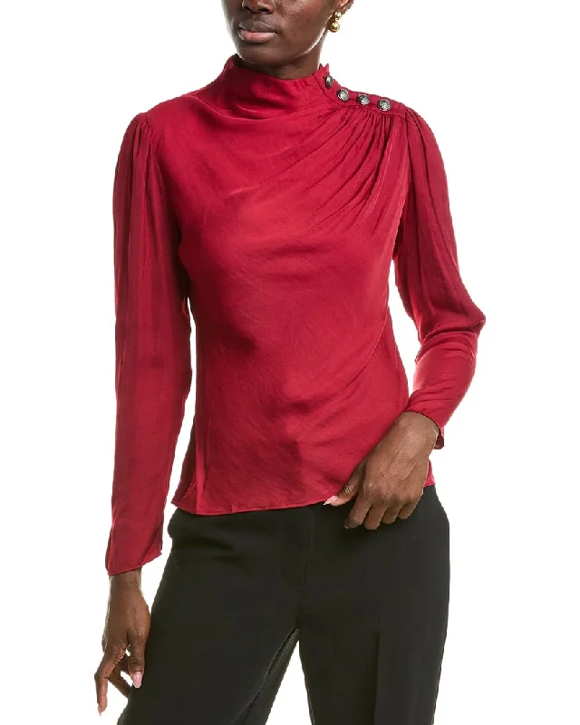 Markdown Madness T Tahari High-Neck Airflow Blouse