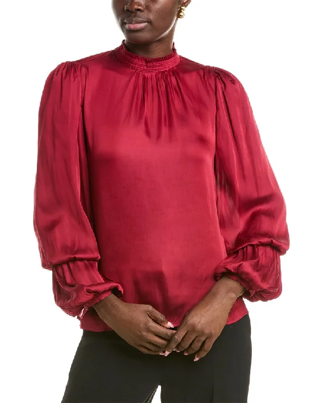 Price Smash T Tahari Mock Neck Woven Blouse