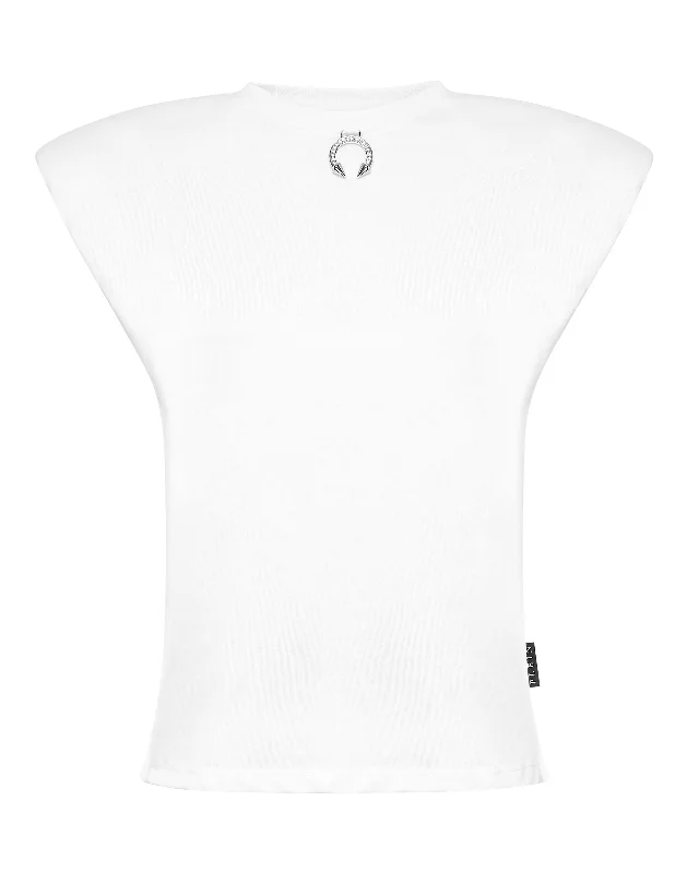 Massive Deals Tank Top Round Neck Piercing With Padded Shoulder