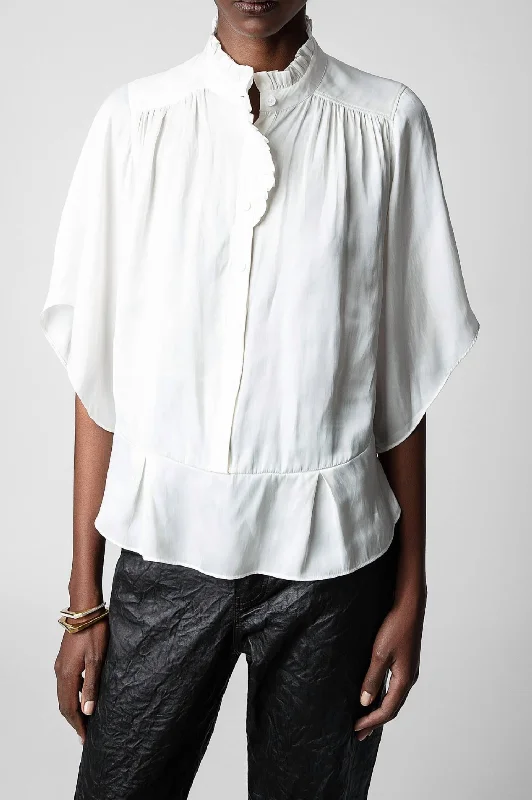 Limited Stock Taro Satin Blouse In Judo
