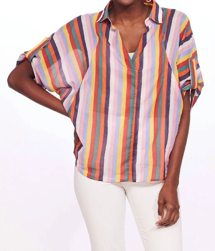Unmissable Offer Teale Top In Fiesta Stripes