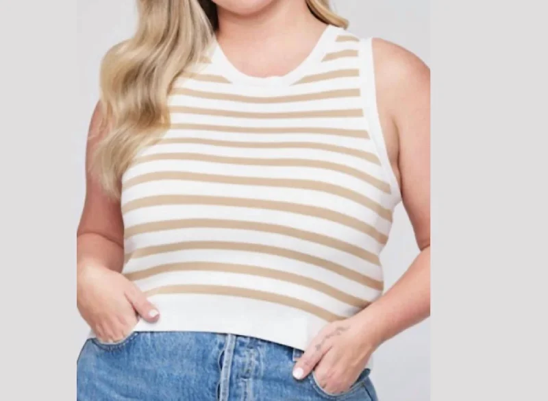 Super Bargain The Cora Tank Top In Ivory/mocha