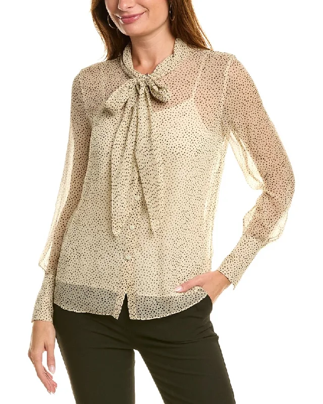 Limited Time Offer Theory Scarf Silk Shirt