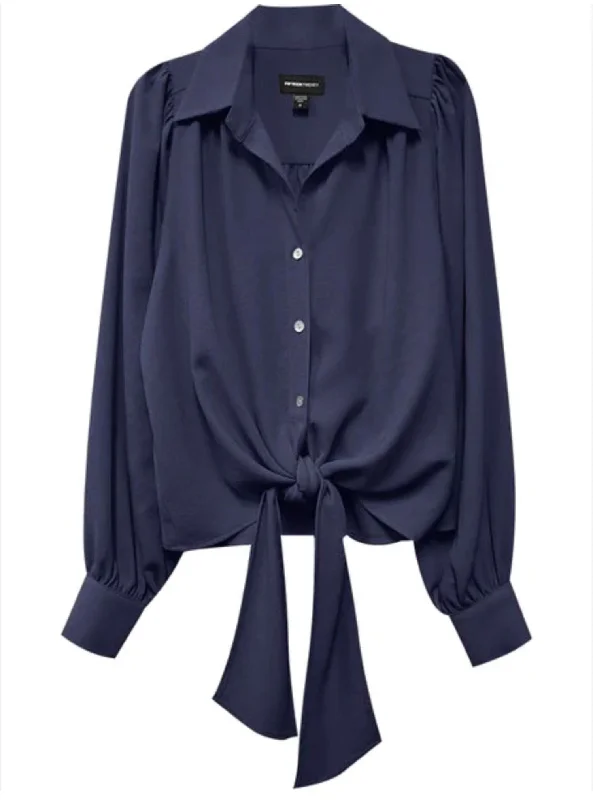 Final Markdown Tie-Front Top In Navy