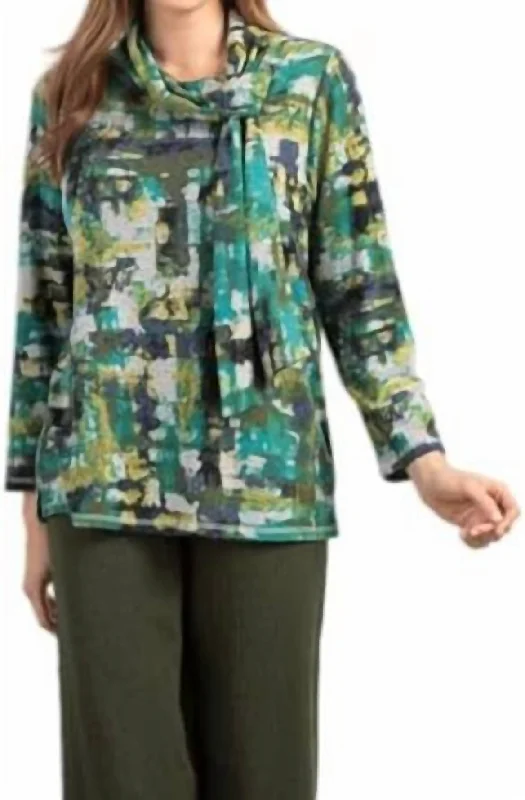 Final Markdown Tie Neck Pullover In Guac