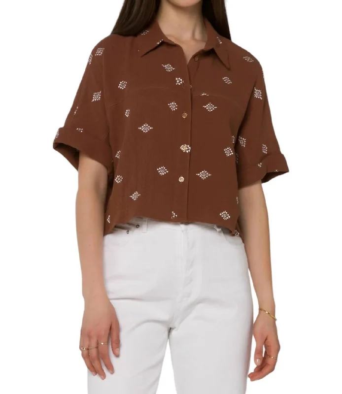 Sale Event Trista Embroidered Shirt In Rustic Brown