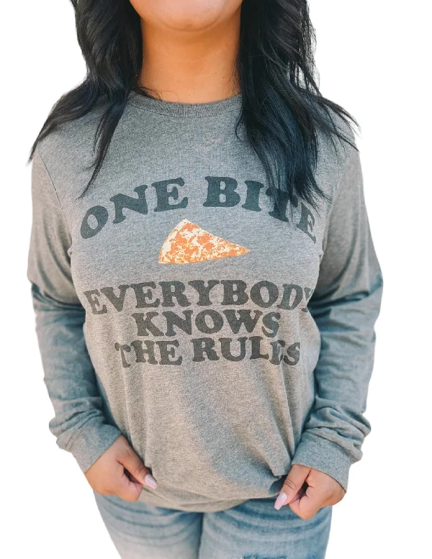 TIME-Limited Offer Unisex One Bite Long Sleeve Tee In Grey