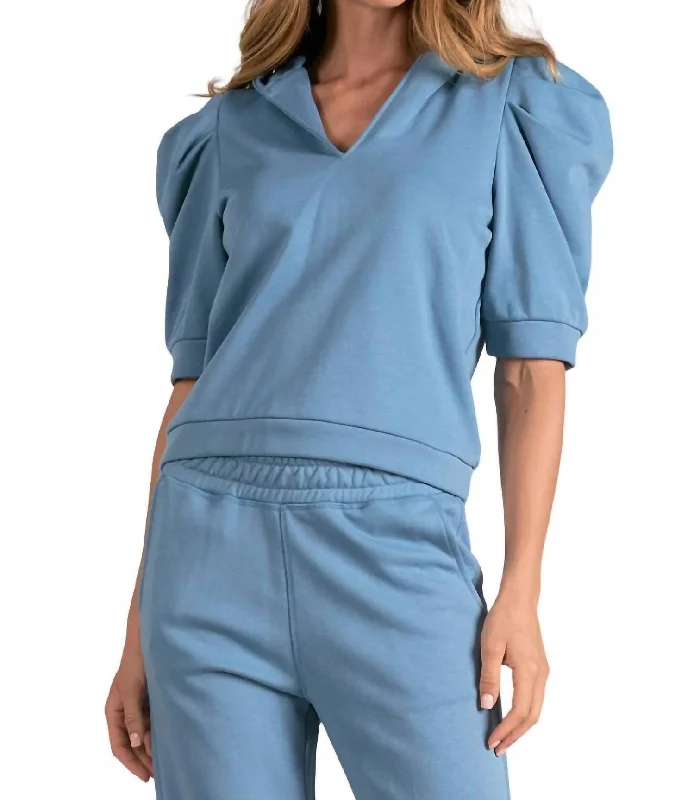 Price Fest V Neck Hoodie In Cobalt