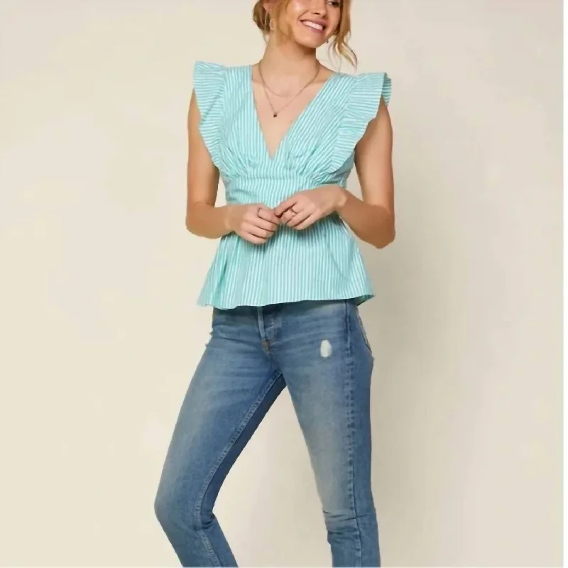 Price Buster V-Neck Tank In Green