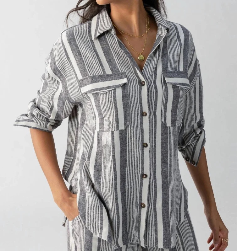 Extra Discounts Variagated Stripe Top In White