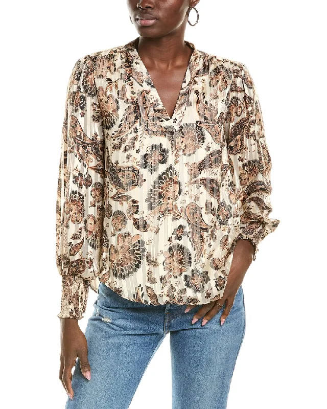 Mega Deal Vince Camuto Satin Shadow Stripe Blouse