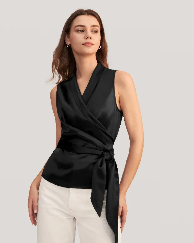 Incredible Offers Women Elegant Silk Wrap Blouse