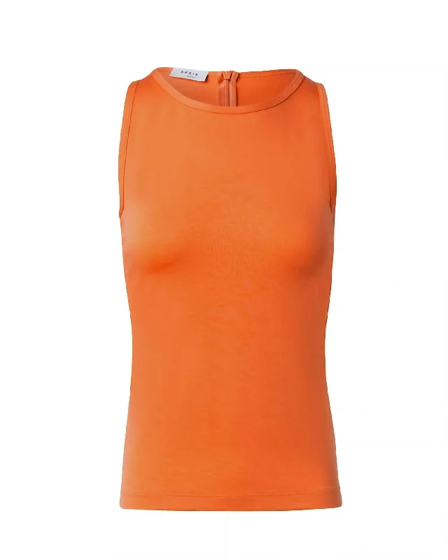 Fantastic Offers Women Fitted Knit Tank In Orange