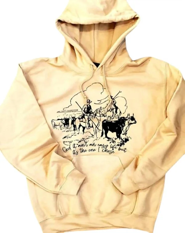 Discount Extravaganza Women's Ain't An Easy Life Hoodie In Beige