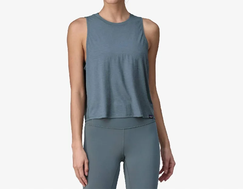 Bonus Savings Women's Capilene Cool Trail Cropped Tank Top In Utility Blue
