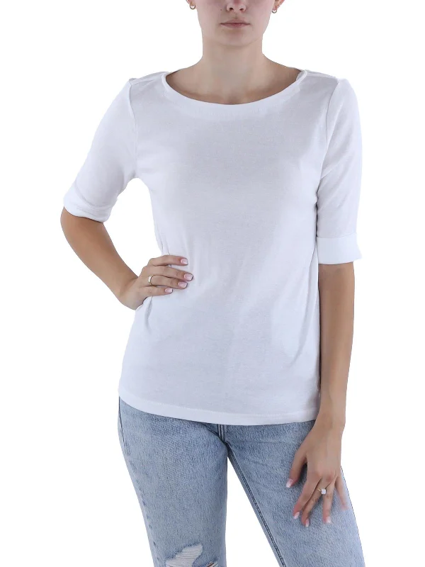 Bonus Savings Womens Cotton Boat Neck Pullover Top